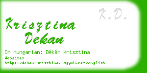 krisztina dekan business card