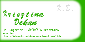 krisztina dekan business card